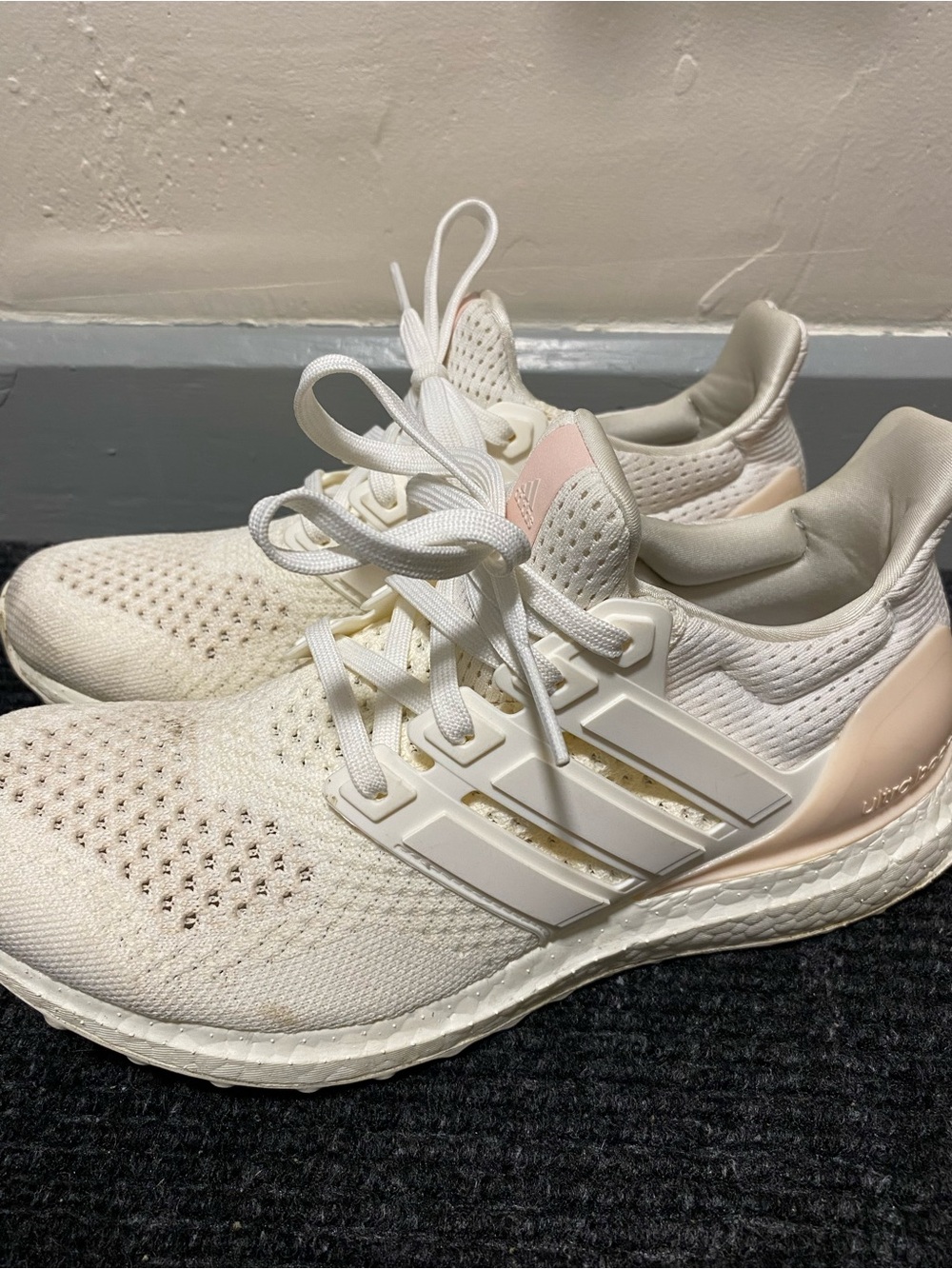 adidas Women’s Sneakers in Cream with Light Pink Accents